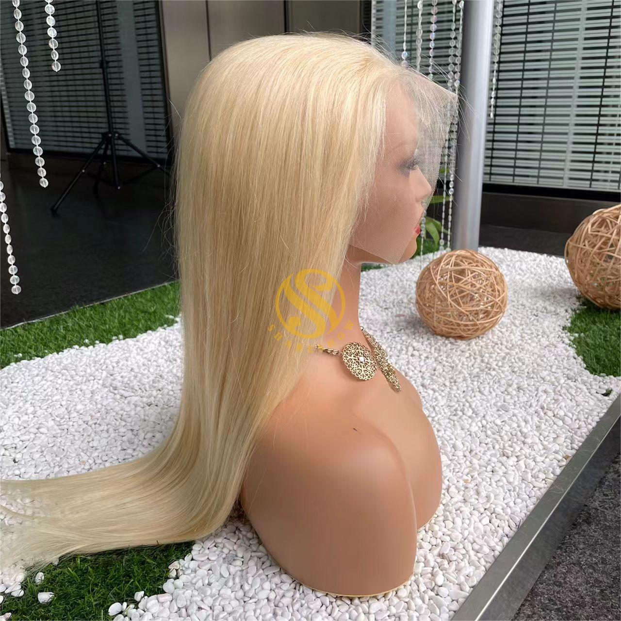 Straight Blonde Custom Wig Transparent and HD Lace 180% Density 613