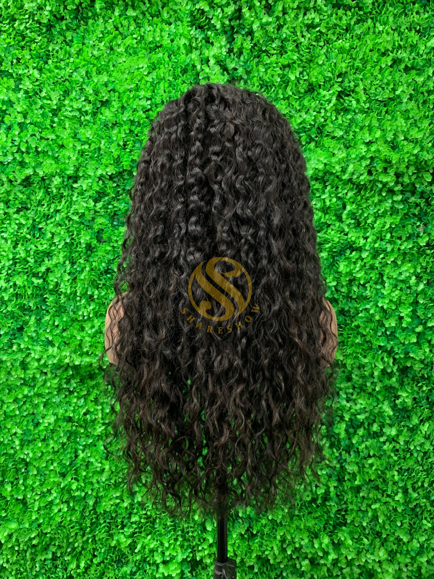 Natural Water Wave Custom Wig Top Virgin180% density natural black