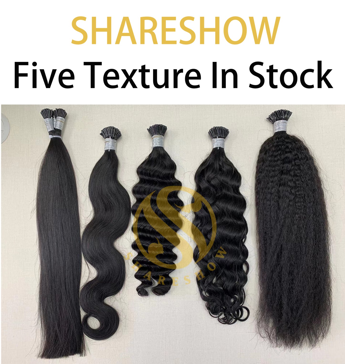 I-Tip Extension hair Natural black Straight Body wave itip ins