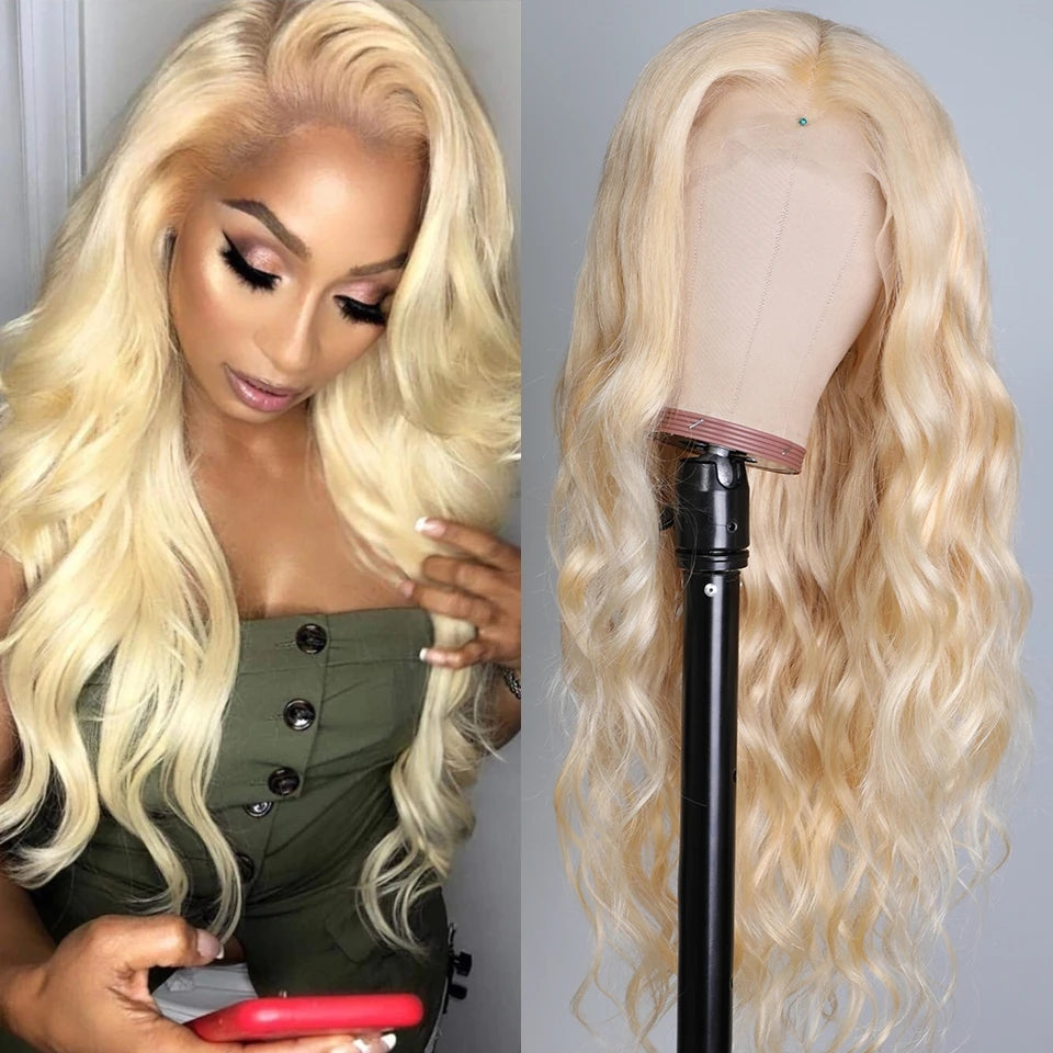 Top Virgin wig Body wave 4*4/5*5/13*4 Wig, Transparent and HD Blond 613 hair