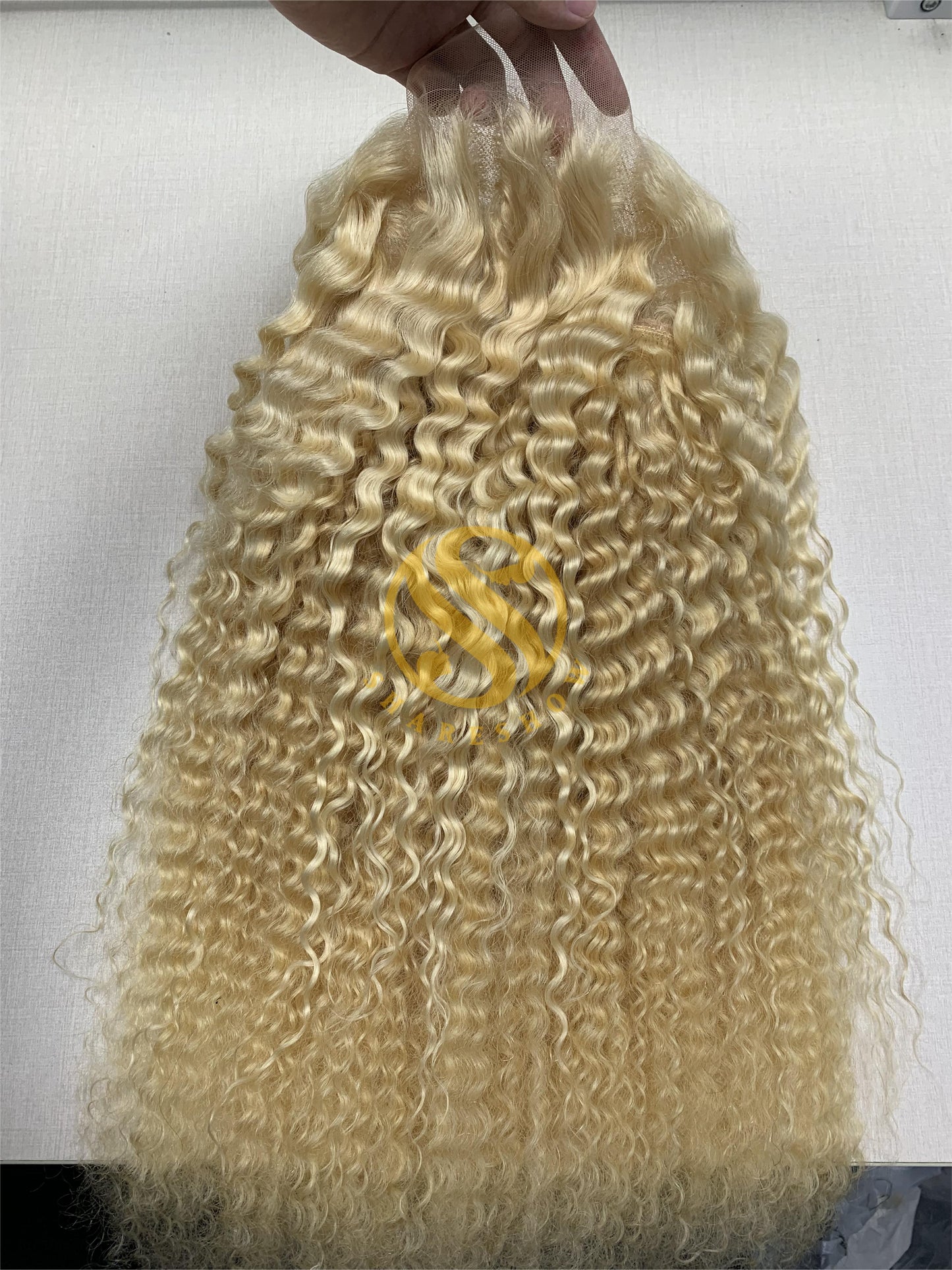 Deep Wave Curly Blonde Custom Wig Transparent and HD Lace 180% Density 613