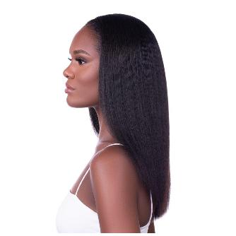 Seamless Clip Ins Extensions Yaki Kinky Straight 100% Human hair natural black