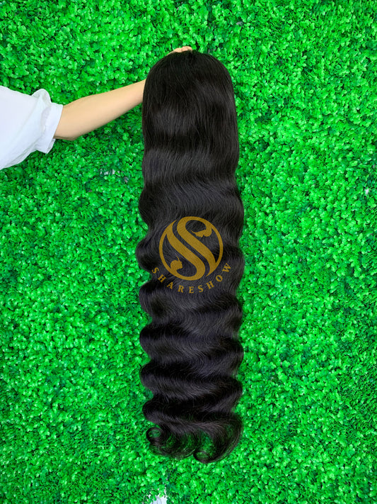 Body Wave Premade Wig Frontal Transparent Lace Natural Blck