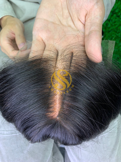 Premade Frontal Wig 180% density natural black