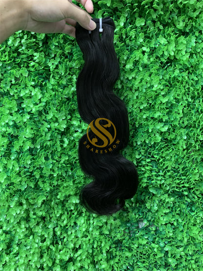 Double Drawn Bundle Natural black Straight Body wave