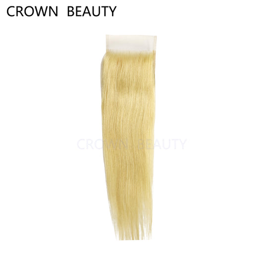 Top Virgin 4*4, 5*5 Lace Closure and 13*4 Lace Frontal Straight blond 613